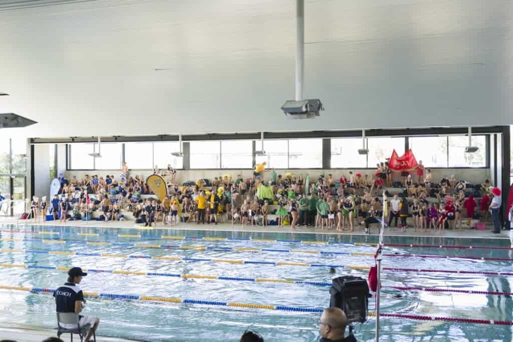 Students swimming at Wheelers Hill Campus, Caulfield Grammar School