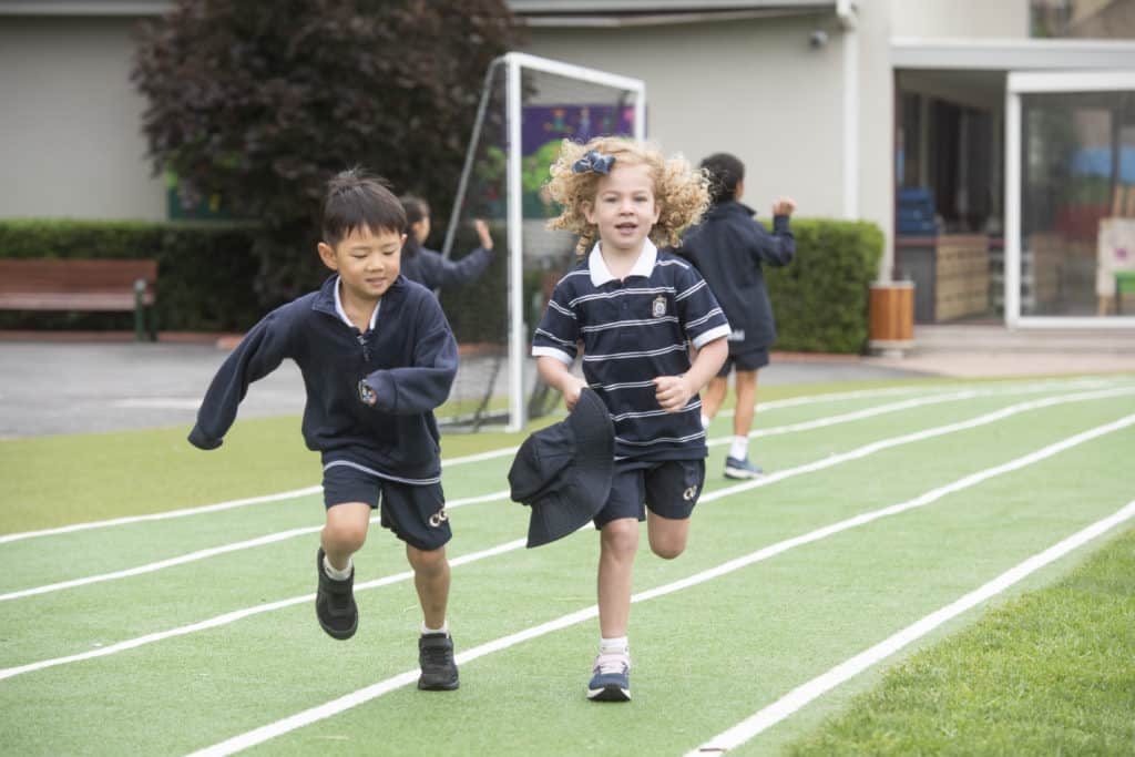 Primary students engaging in sport at Malvern Campus, Caulfield Grammar School