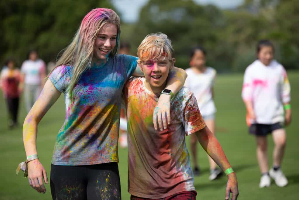 Wheelers Hill students in the Colour Run 2022