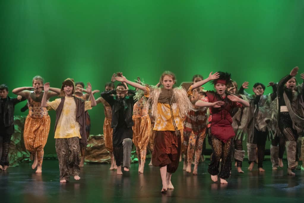 Primary school students from Malvern Campus perform 'Lion King' production.
