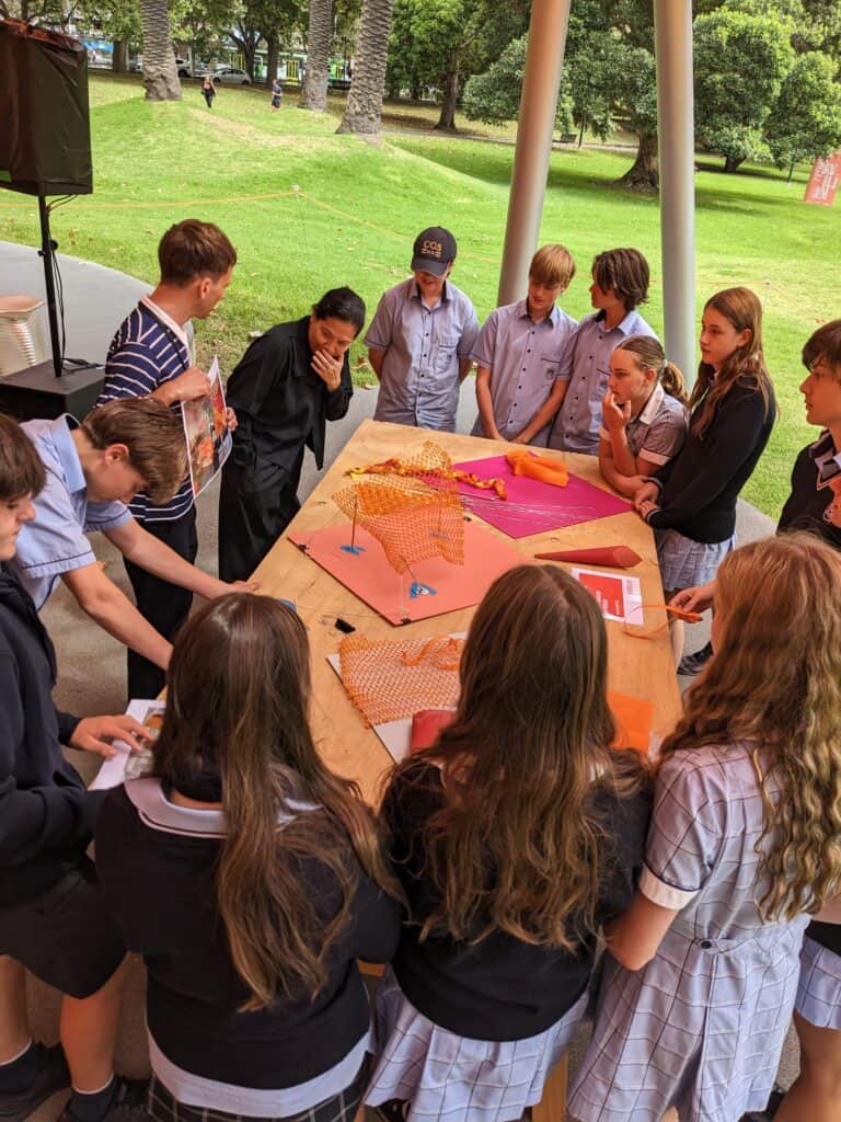 Caulfield Grammar School Year 9 architecture students excursion to the MPavilion in Melbourne