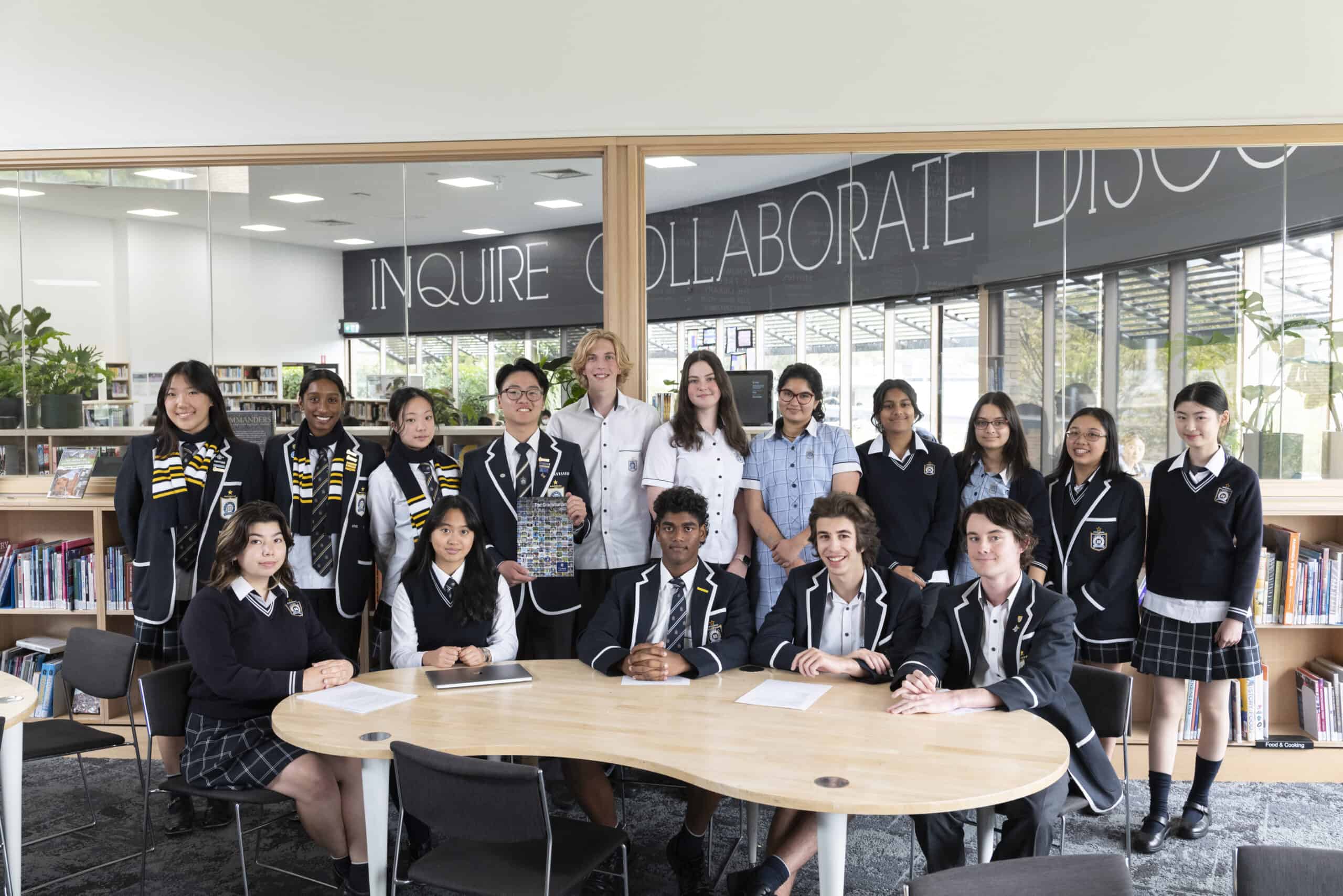 Caulfield Grammar School Wheelers Hill Campus senior students on the Grammarian yearbook committee