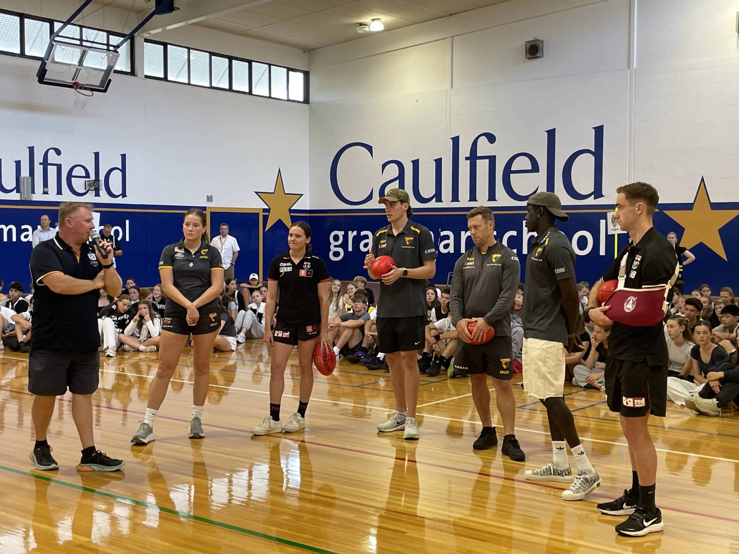 Caulfield Campus Footy Colours Day to support the Lighthouse Foundation 'Cut Out Youth Homeless' campaign